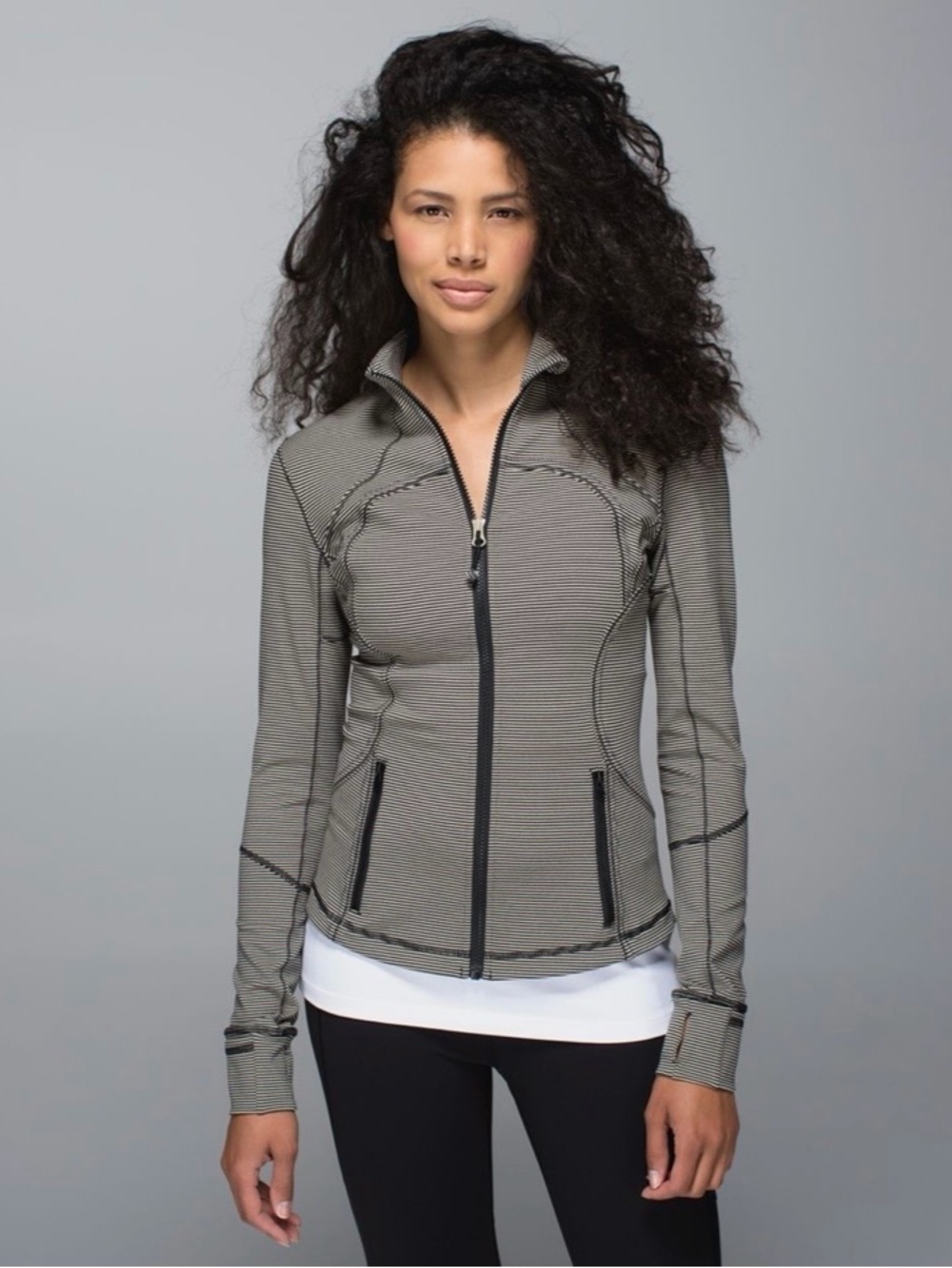 Lululemon Forme Jacket *Cuffins
Tonka Stripe Heathered Black Mojave Tan sz 10